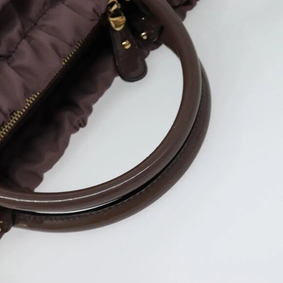 Salvatore Ferragamo Vala Hand Bag Nylon Enamel 2way Purple Silver Auth 138874 - Picture 11 of 16